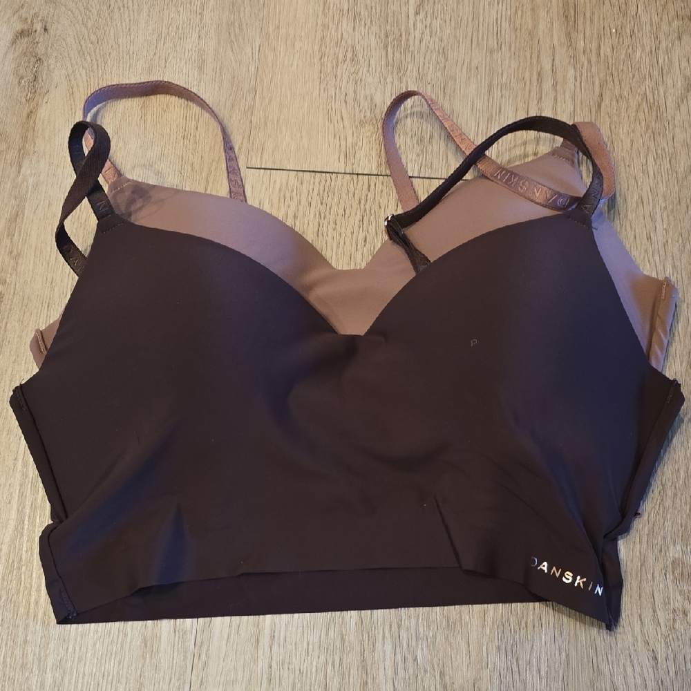 Danskin Seamless Bralette Set - Dark Brown and Mauve